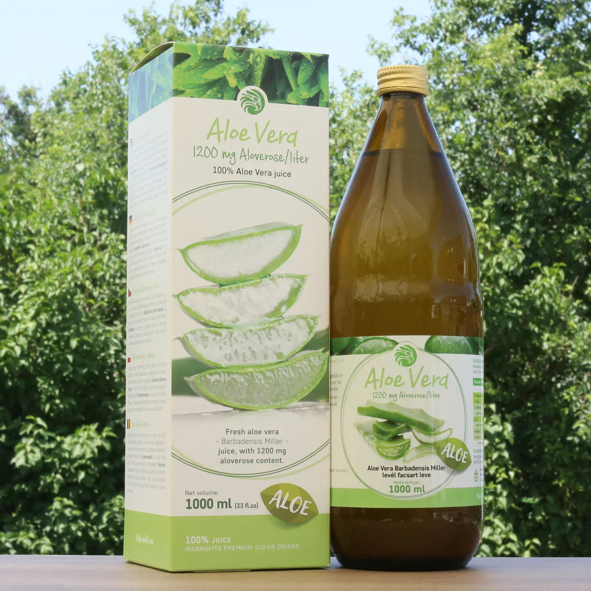 Mannavita Aloe vera 100% pure pressed juice • 1000 ml - Mannavita