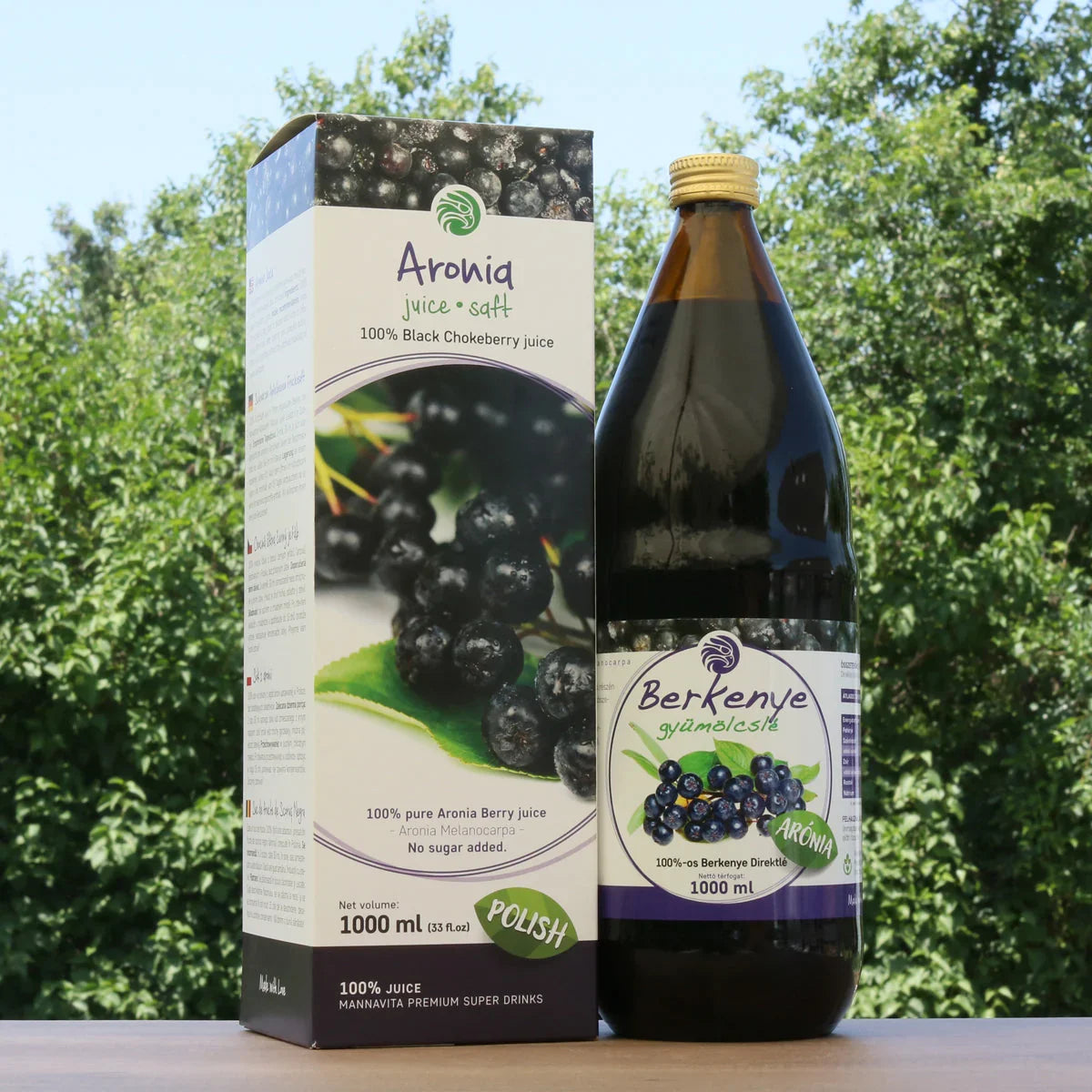 Mannavita Aronia berry 100% pure pressed juice • 1000 ml - Mannavita