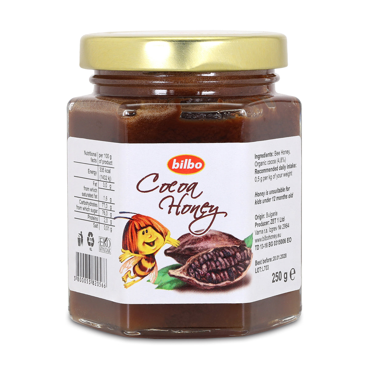 Билбо суров какаов мед • 250 g