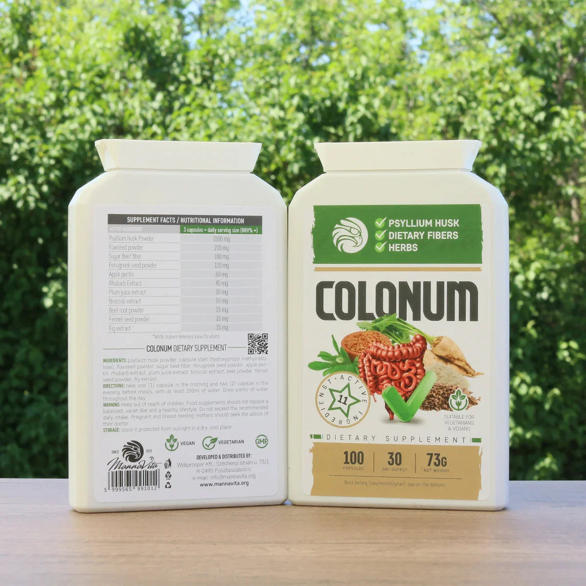 COLONUM colon cleansing & gut restore capsules • 100 capsules - Mannavita