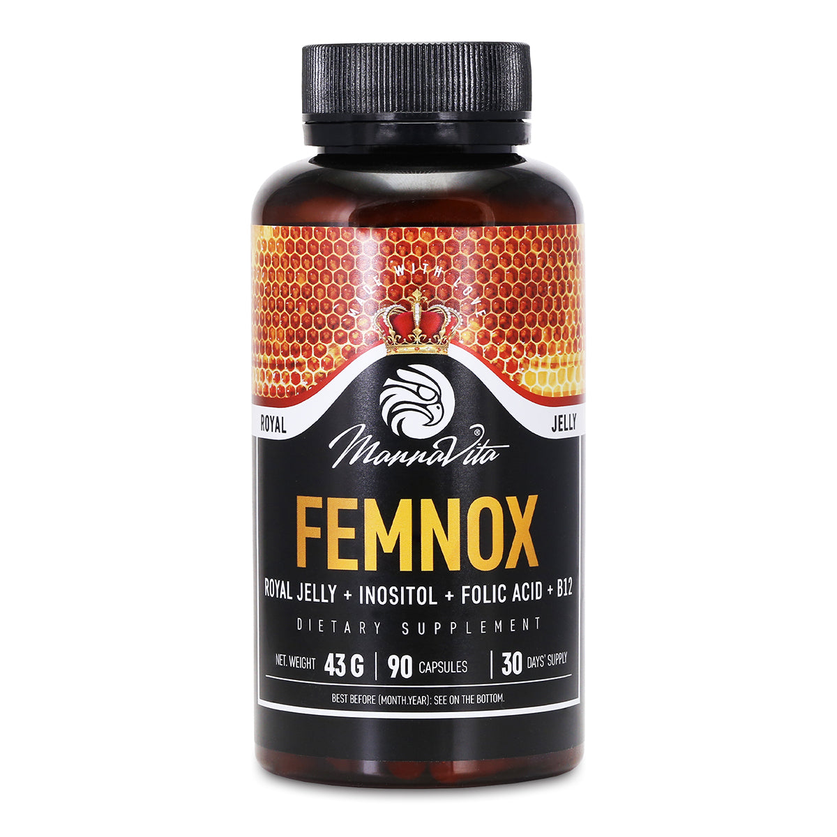 FEMNOX Кралско желе + Инозитол + Фолиева киселина + B12 комплекс • 90 капсули