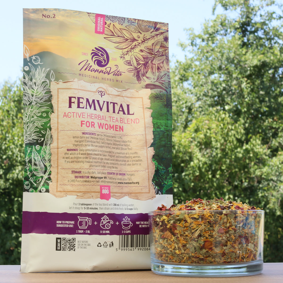 FEMVITAL активна билкова чаена смес за жени • 80g