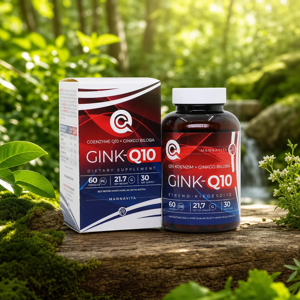 GINK-Q10 • Q10 Коензим + комплекс Гинко Билоба • 60 капсули