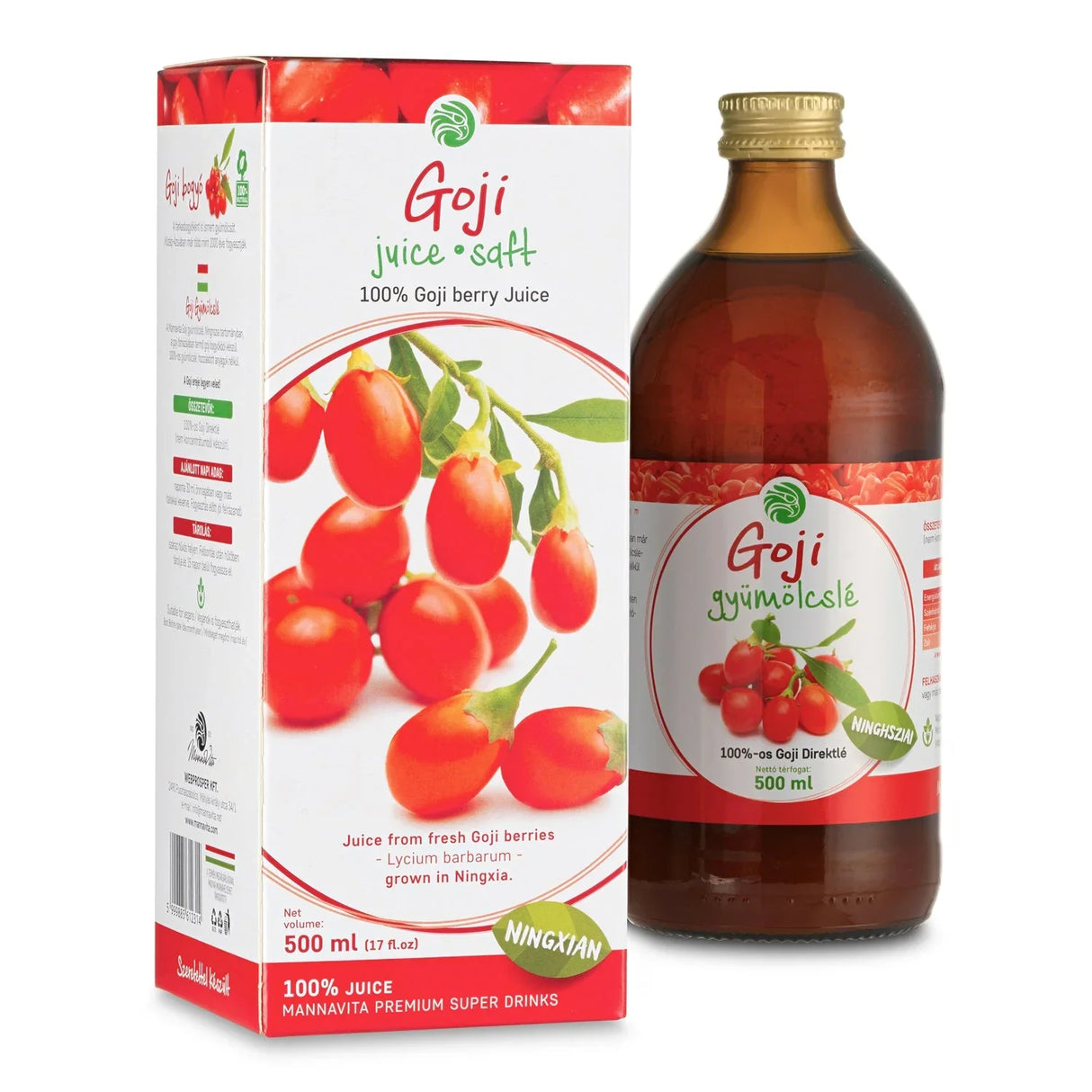 Mannavita Goji berry 100% pure pressed juice • 500 ml - Mannavita