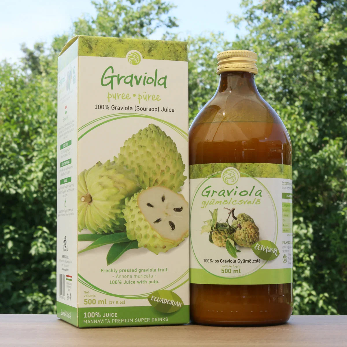 Mannavita Graviola 100% pure pressed purée • 500 ml - Mannavita