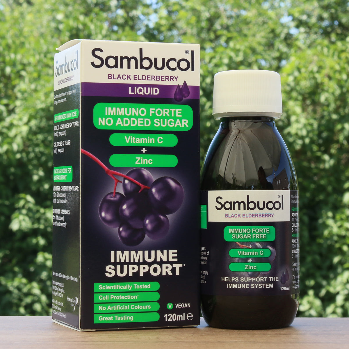 Сироп от черен бъз Sambucol, без захар • 120 ml
