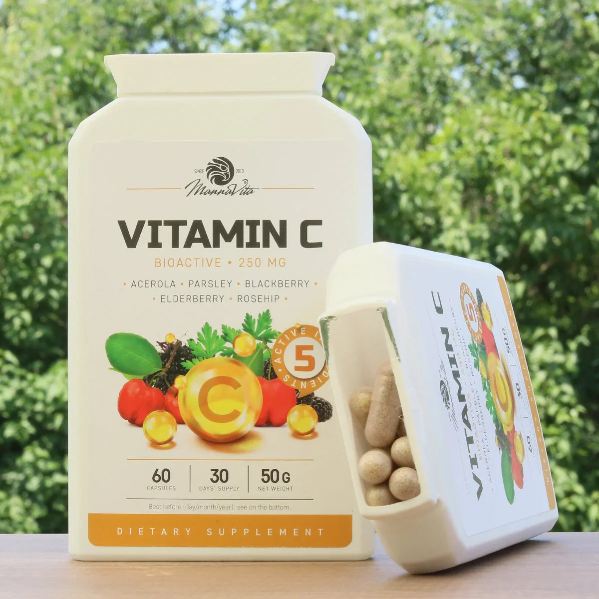 Mannavita Vitamin C complex • 250 mg bioactive • 60 capsules - Mannavita