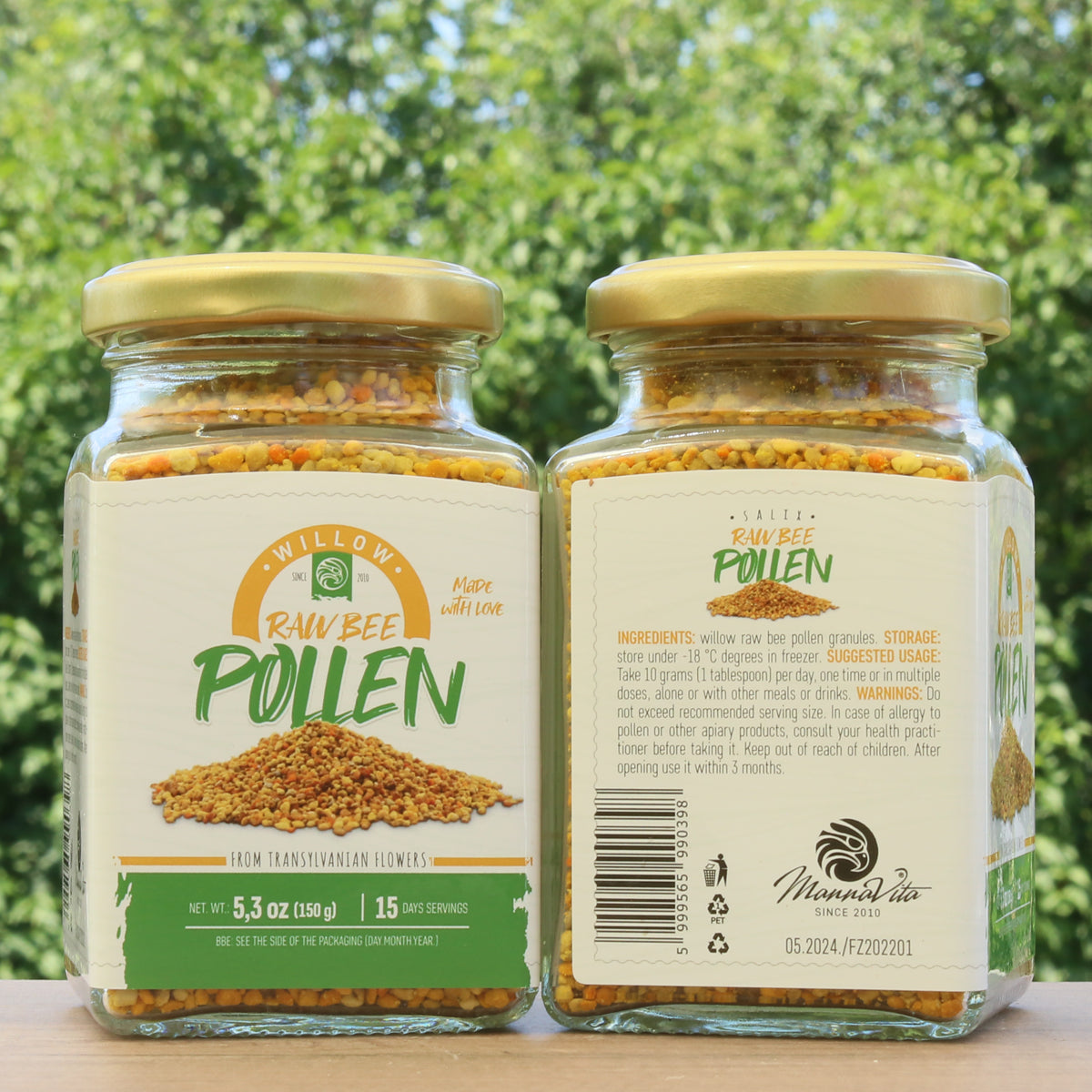 Mannavita суров пчелен прашец от Върба • 150g