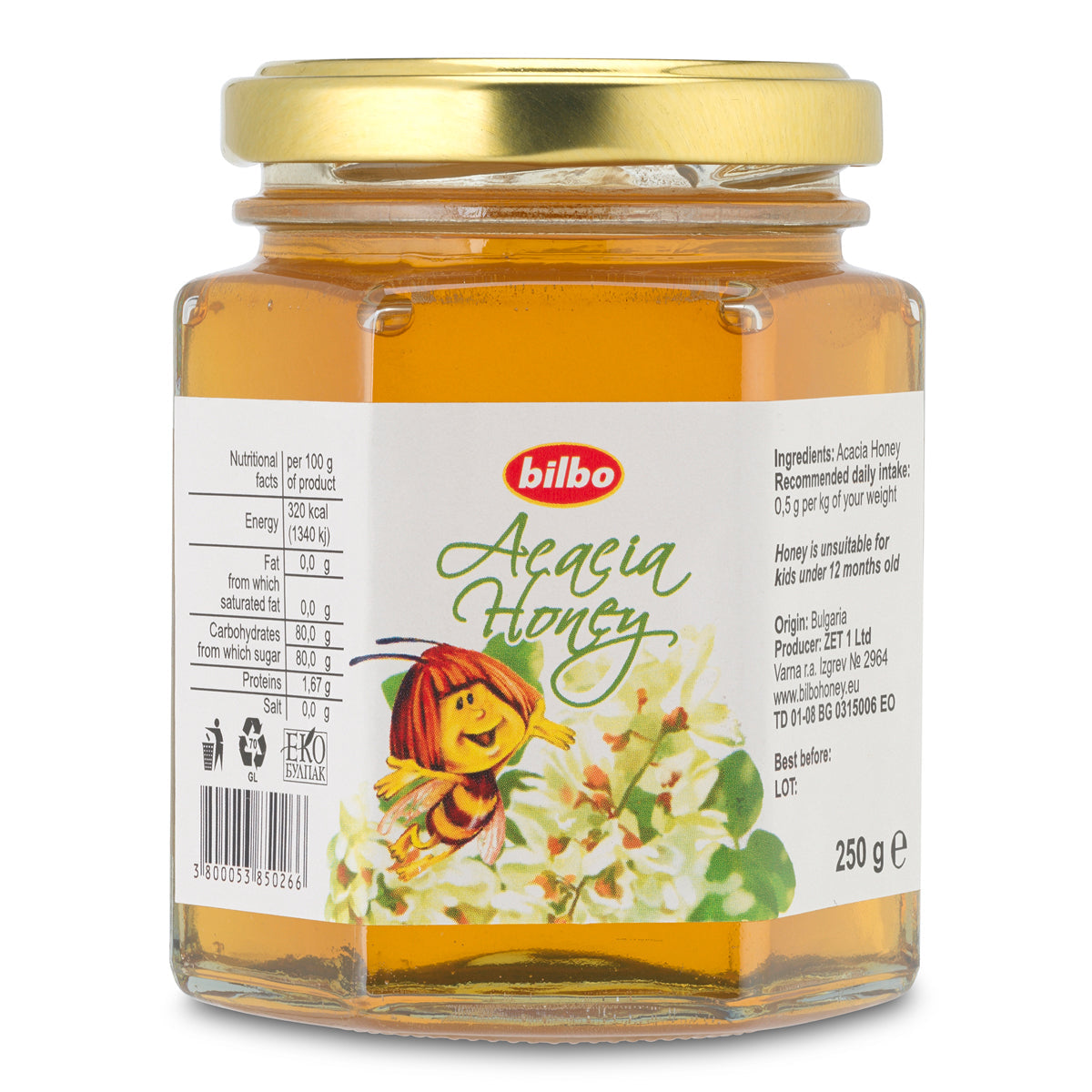 Суров мед от акация Bilbo • 250 g