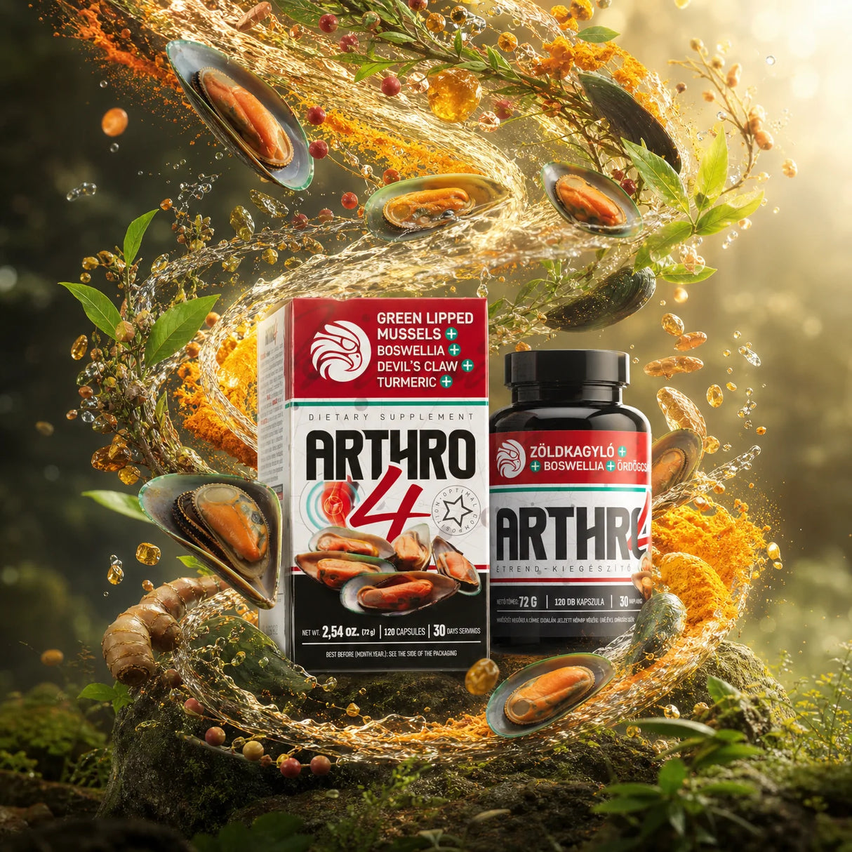 ARTHRO4 • Комплекс за стави и хрущяли • с новозеландска мида • 120 капсули