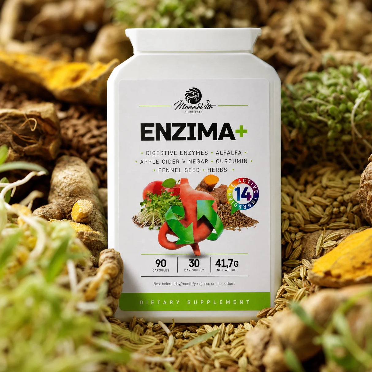Комплекс храносмилателни ензими ENZIMA+ с Бетаин HCL • 90 капсули