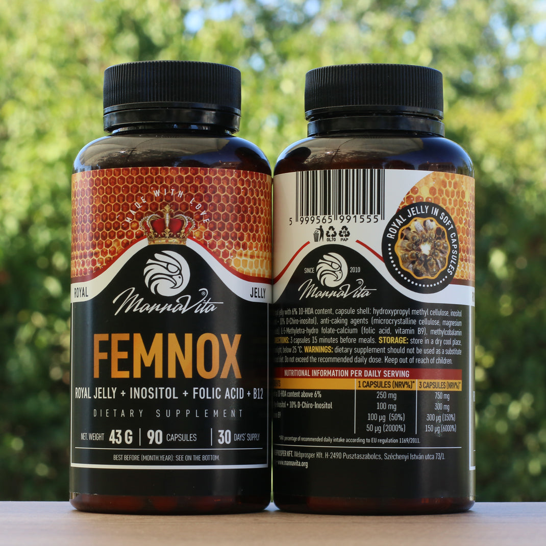 FEMNOX Кралско желе + Инозитол + Фолиева киселина + B12 комплекс • 90 капсули
