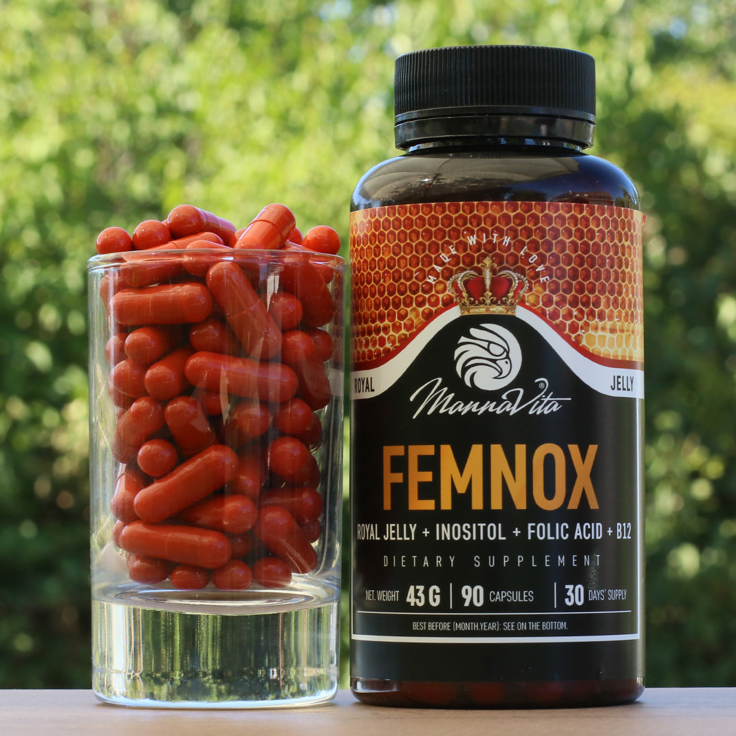 FEMNOX Кралско желе + Инозитол + Фолиева киселина + B12 комплекс • 90 капсули