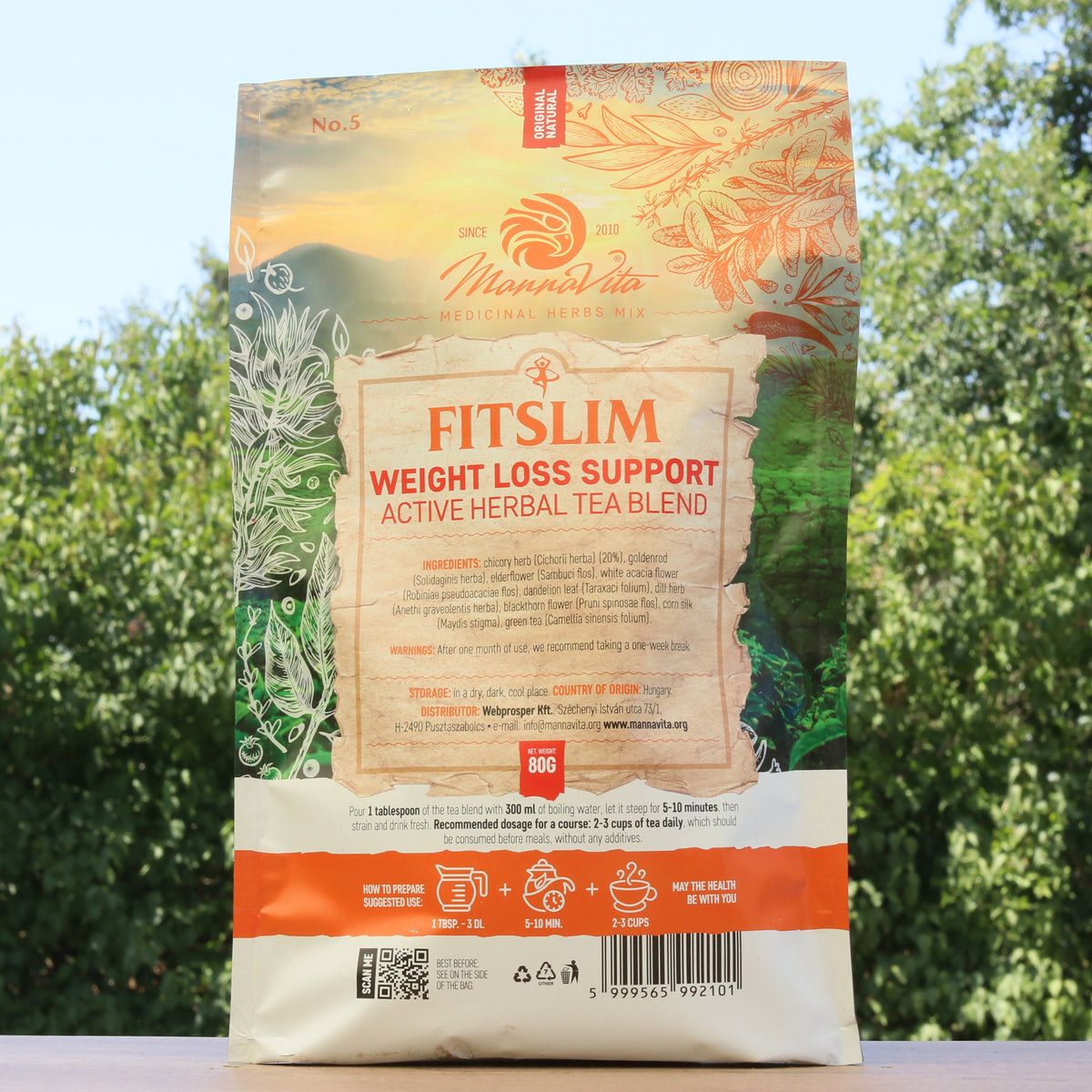 FITSLIM Активна билкова чаена смес за подкрепа при отслабване • 80g