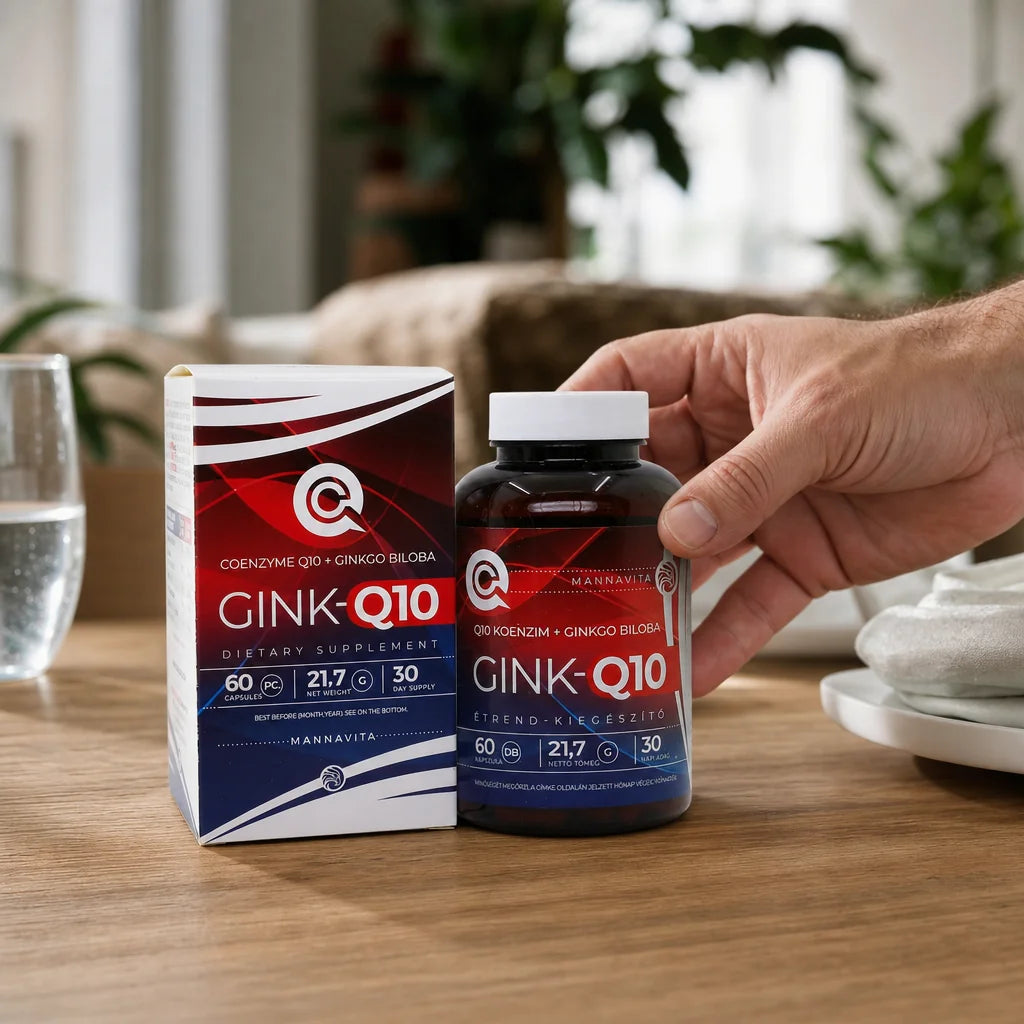 GINK-Q10 • Q10 Коензим + комплекс Гинко Билоба • 60 капсули