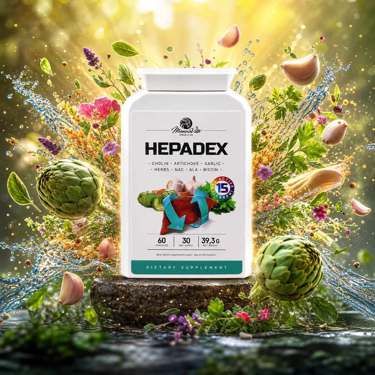 HEPADEX комплекс за регенерация на черния дроб и подобряване на здравето на черния дроб • 60 капсули