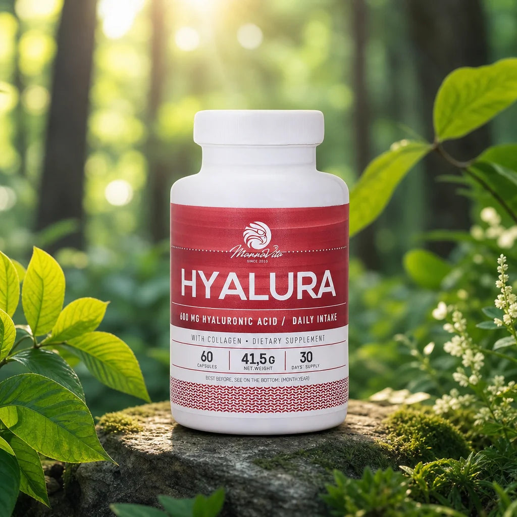 Hyalura • 600 mg хиалуронова киселина + колаген в капсули • 60 бр.