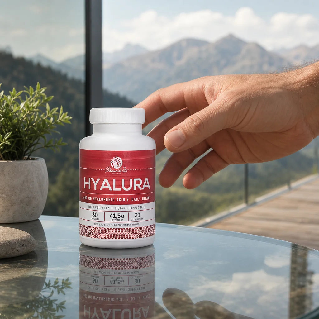 Hyalura • 600 mg хиалуронова киселина + колаген в капсули • 60 бр.