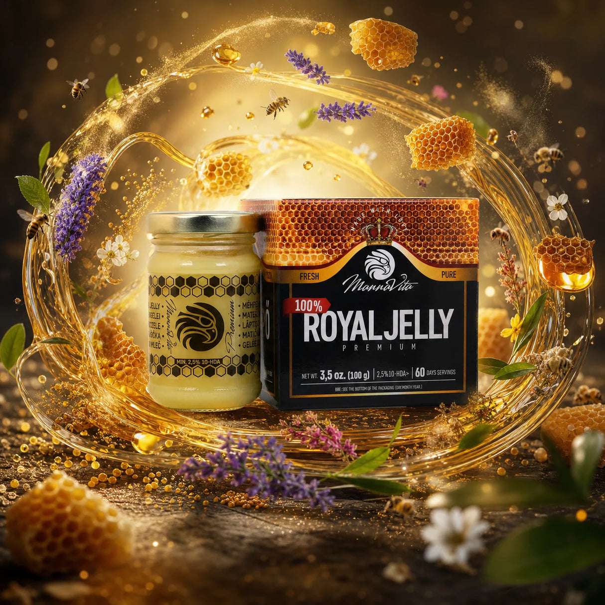 Mannavita Premium Пчелно Млечице 2,5% 10-HDA, 100g