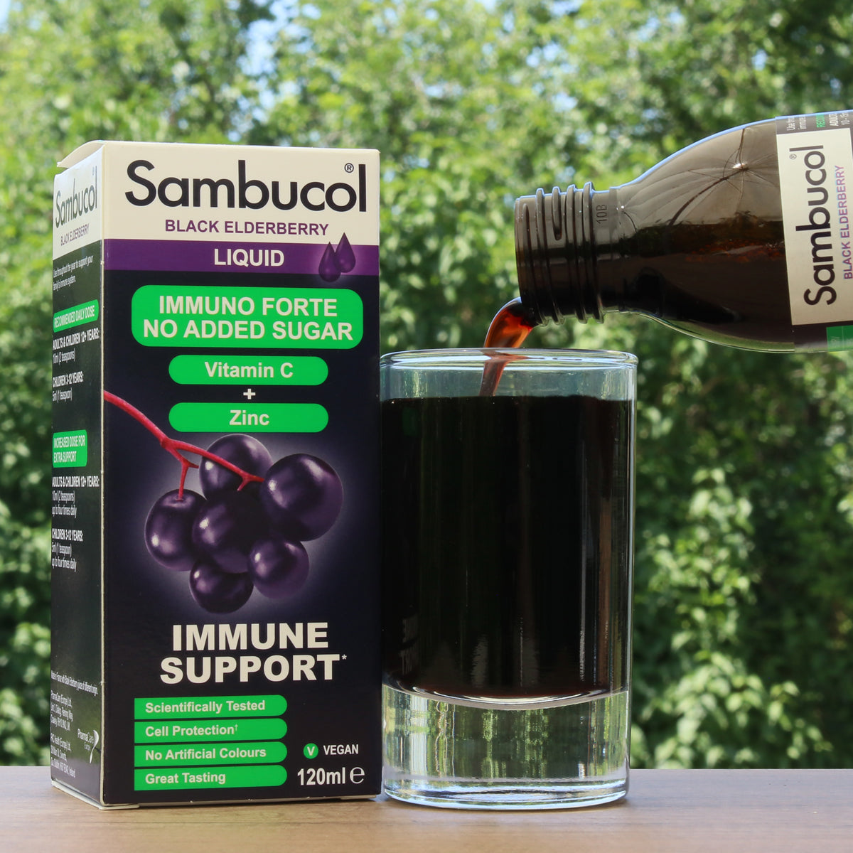 Сироп от черен бъз Sambucol, без захар • 120 ml