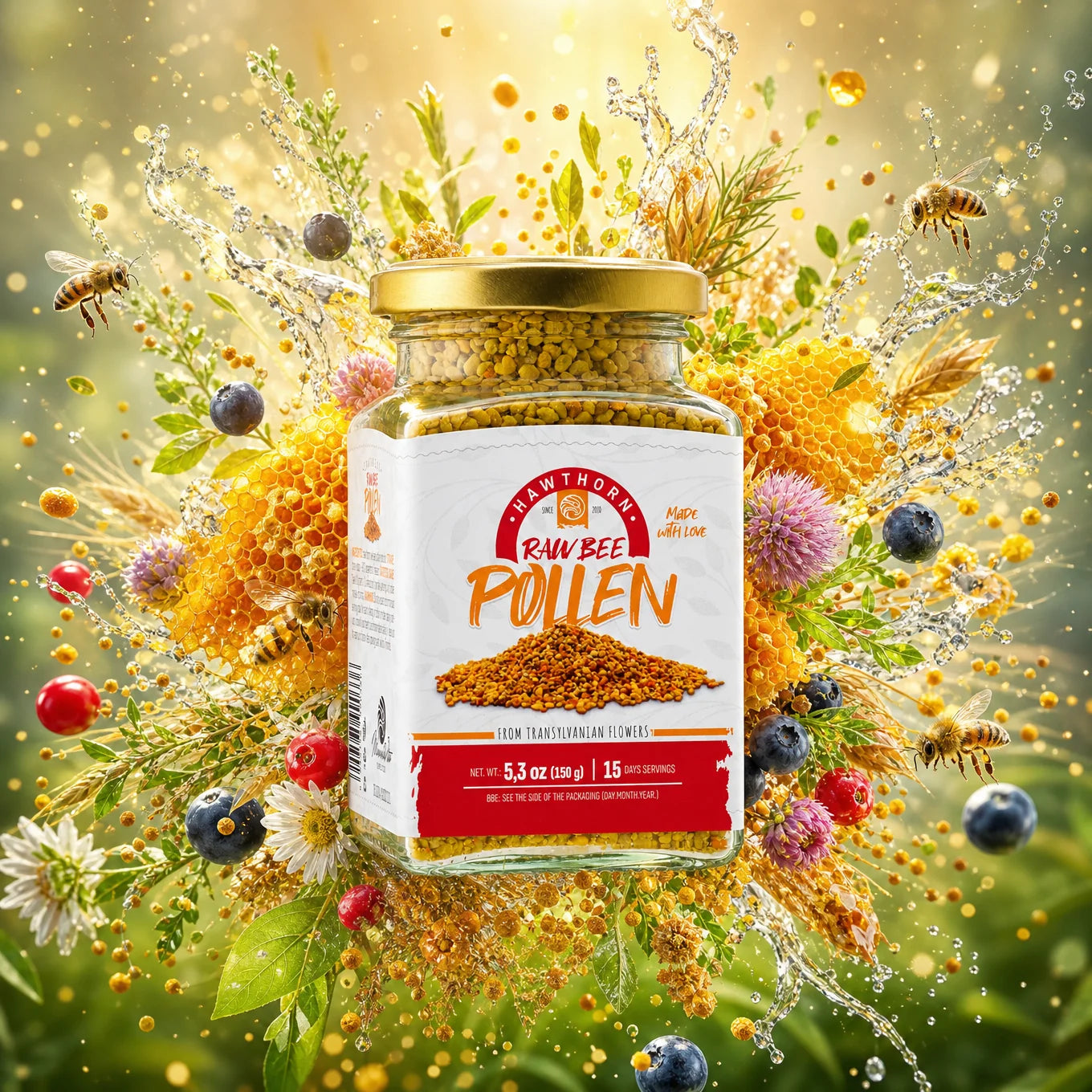 Mannavita суров пчелен прашец от Глог • 150g